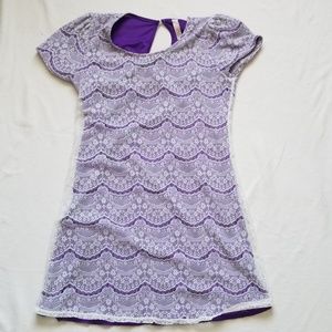 Purple and white lace dress